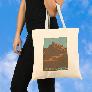 Tote Bag Taos Pueblos vintage du Nouveau-Mexique, Art d'aff