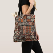 Tote Bag Tapa hawaïen : Patchwork tribal (De près)