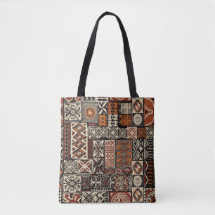 Tote Bag Tapa tissu tribal de style hawaïen abstrait patchw