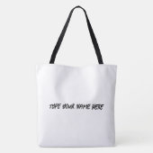 Tote Bag Tapez votre nom ici Imprimé Texte Mariage Shopping (Dos)