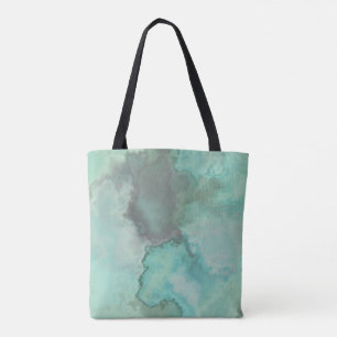 Tote Bag Tapis Abstrait en Marbre Turquoise