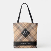 Tote Bag Tartan beige et Brown (Dos)
