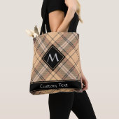 Tote Bag Tartan beige et Brown (De près)