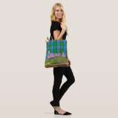 Tote Bag Tartan bleu et vert de château de MacLeod Dunvegan (Sur le modèle)