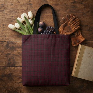 Tote Bag Tartan Bourgogne Élégant
