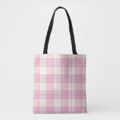 Tote Bag Tartan Chic filles Tartan Plaid Rose (Devant)