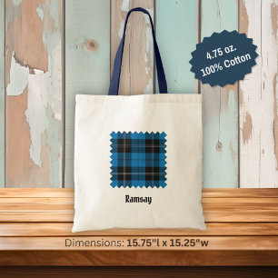 Tote Bag Tartan de chasse bleu du clan Ramsay