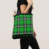Tote Bag Tartan irlandais Jour de la St Patrick vert (De près)