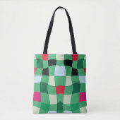 Tote Bag Tartan moderne coloré Plaid Noël (Devant)