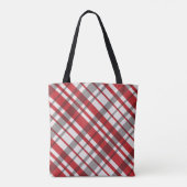 Tote Bag Tartan rouge blanc et gris (Dos)