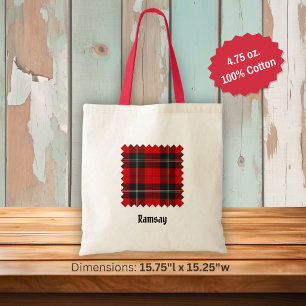 Tote Bag Tartan rouge Clan Ramsay