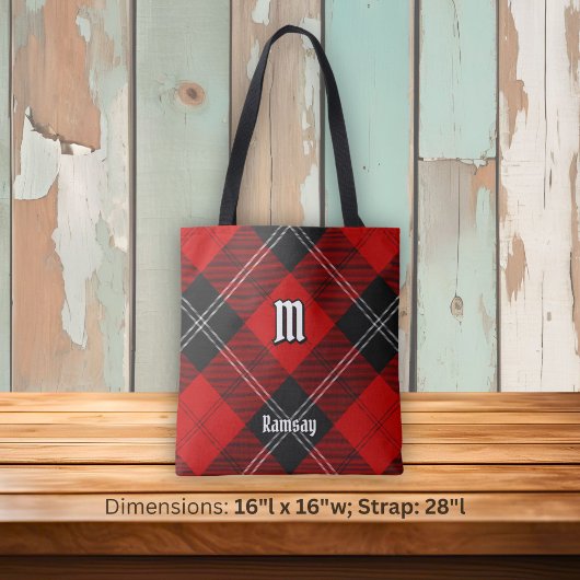 Tote Bag Tartan rouge Clan Ramsay