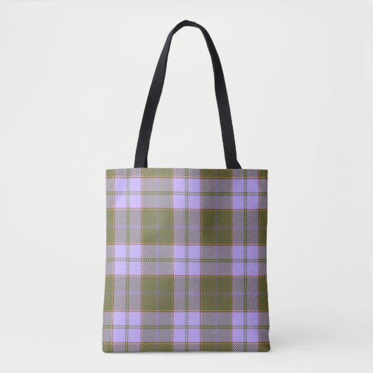 Tote Bag Tartan vert et violet Plaid écossais sans fil Pa (Devant)