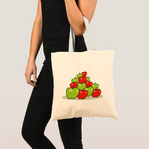 Tote Bag Tas de pommes rouges et vertes Fruits frais