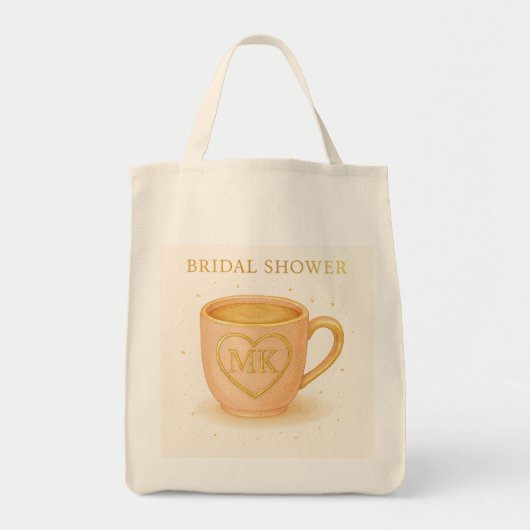 Tote Bag Tasse à café rose poudré (Devant)