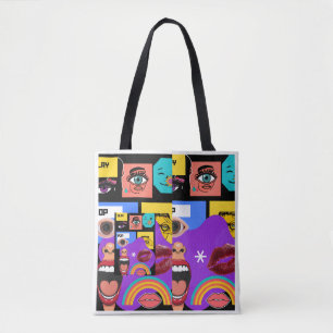 Tote Bag Tasse Bold Pop Art Style de bande dessinée rétro