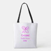 Tote Bag Tasse violet rose ruban mariage nom  (Dos)