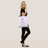 Tote Bag Tasse violet rose ruban mariage nom  (Sur le modèle)