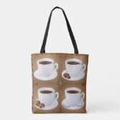 Tote Bag Tasses à café avec haricots et chocolat (Dos)