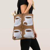 Tote Bag Tasses à café avec haricots et chocolat