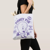 Tote Bag Tasty Retro Porky Pig (De près)