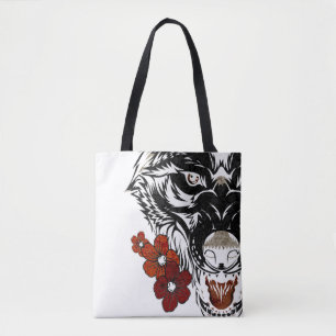 Tote Bag Tatoo Fleur Loup Vintage
