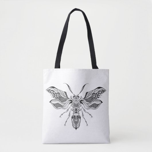 Tote Bag Tatouage 2 d'Abeille-Guêpe (Devant)