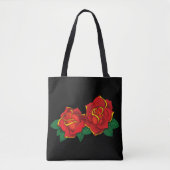 Tote Bag Tatouage aux roses rouges (Devant)