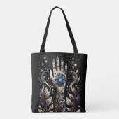 Tote Bag Tatouage Main Noir Et Or (Dos)