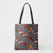 Tote Bag Tatouage maman Chevron blanc (Devant)
