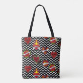Tote Bag Tatouage maman Chevron blanc (Dos)