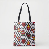 Tote Bag Tatouage maman Chevron noir (Devant)