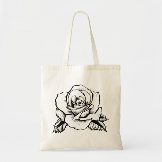 Tote Bag tatouage rose (Devant)