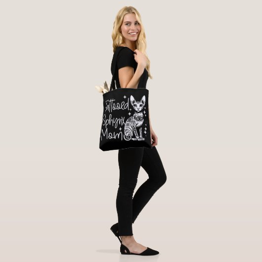Tote Bag Tatouage Sphynx Maman Cadeau Chat (Sur le modèle)