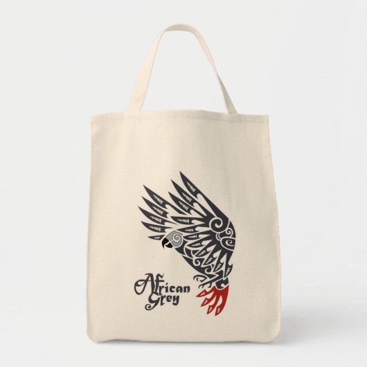 Tote Bag Tatouage tribal de perroquet de gris africain (Devant)