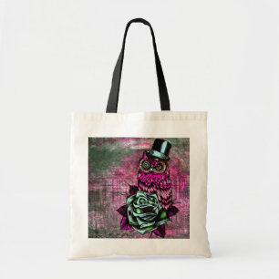 Tote Bag Tatouez le hibou de style avec le casquette