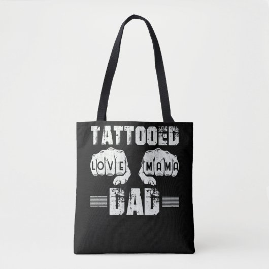 Tote Bag Tattooed Dad Love Mama (Devant)