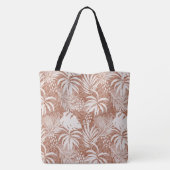Tote Bag Taupe de Rose Feuille Palm blanc (Dos)