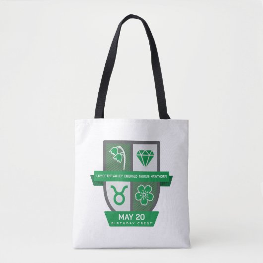 Tote Bag Taurus Birthday Crest™ for May 1-20 (Devant)