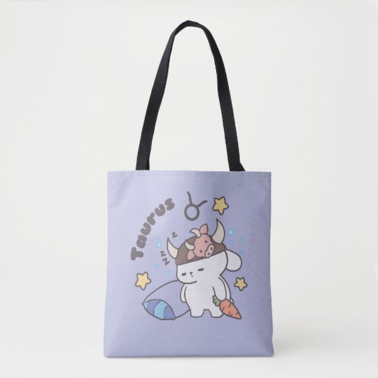 Tote Bag Taurus Zodiac Dreamer - Joli lapin dormant (Devant)
