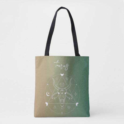 Tote Bag Taurus zodiaque horoscope étoile dégradé (Devant)