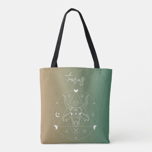 Tote Bag Taurus zodiaque horoscope étoile dégradé (Dos)