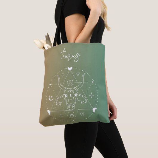 Tote Bag Taurus zodiaque horoscope étoile dégradé (De près)