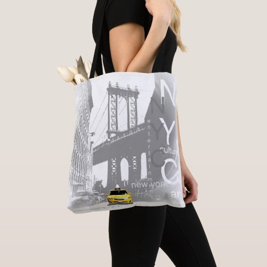 Tote Bag Taxi jaune New York City Nyc Brooklyn Bridge (De près)