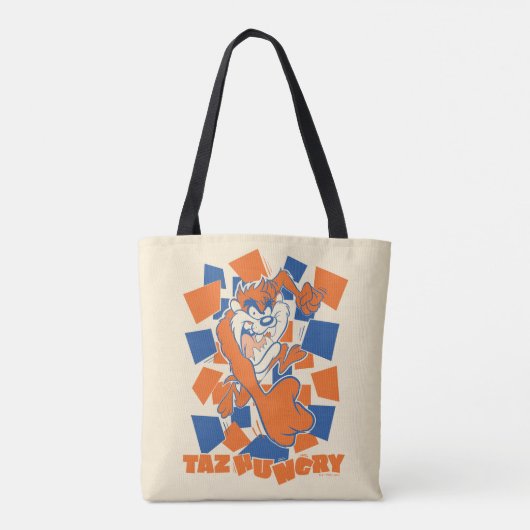 Tote Bag TAZ™ Hungry Smashing Through Checker (Dos)