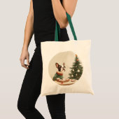 Tote Bag Tchiens de Noël Boston Terrier (Devant (produit))