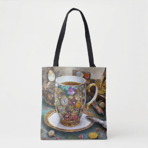Tote Bag Tea Time Avec Le Voyageur Du Temps
