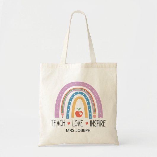 Tote Bag Teach Love Inspire Teacher (Devant)