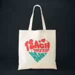 Tote Bag Teach With Heart<br><div class="desc">A simple and inspiring typography design featuring the phrase “Teach With Heart.” The message celebrates the passion, dedication, and care that educators bring to the classroom every day. Perfect for teacher appreciation, school events, and thoughtful gifts for educators, this design highlights the meaningful impact teachers make through compassion and commitment...</div>