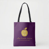 Tote Bag Teacher Apple Graduation (Devant)